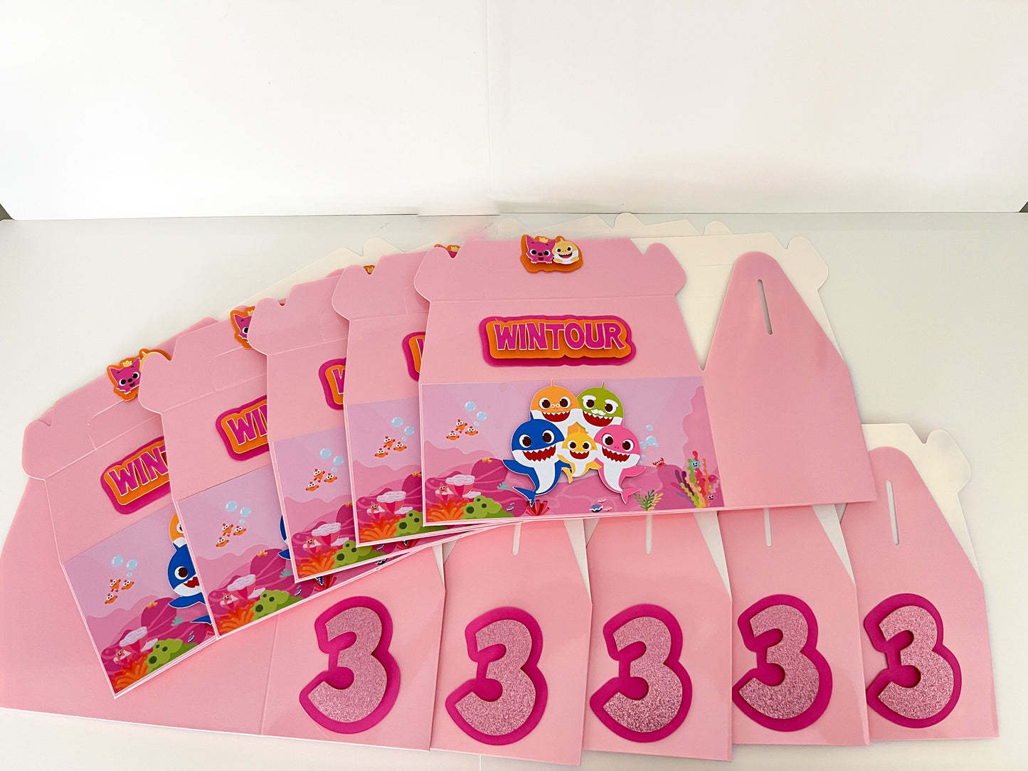 Pink Baby Shark Party Favor Box
