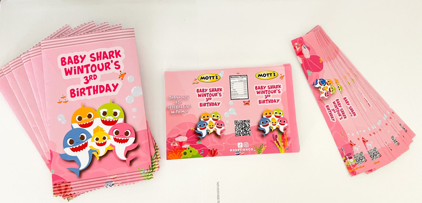Pink Baby Shark Custom Treats