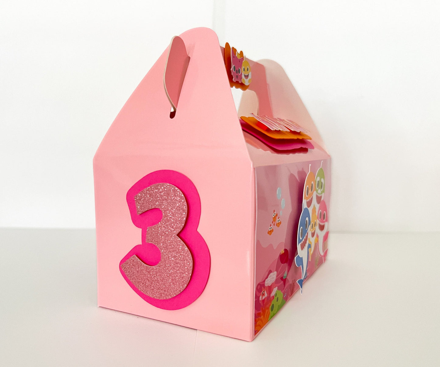 Pink Baby Shark Party Favor Box